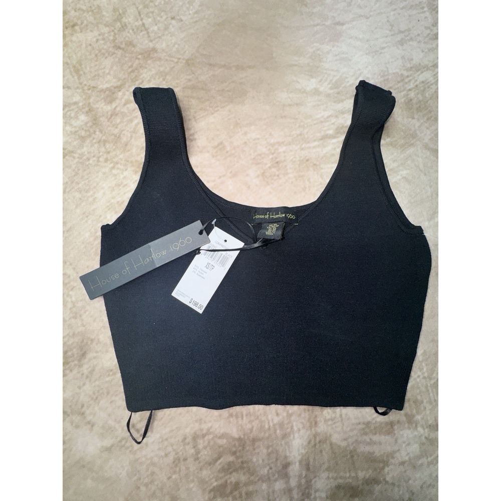 NWT HOUSE OF HARLOW 1960 Crop Compression Tank Knit Top Size XS